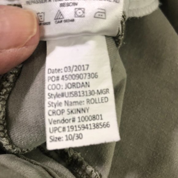 JESSICA SIMPSON Rolled Crop Skinny Jeans Meadow Green 10/30 - Picture 11 of 14